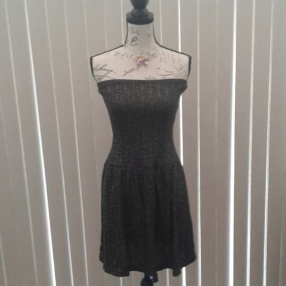 Free People Dresses & Skirts - Free People Black & Silver Strapless Minidress